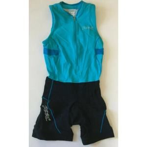 Zoot Triathlon Suit Small Swim Cycling Blue shorts